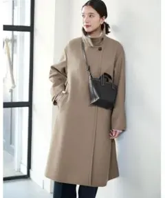 green label relaxing ソフトメルトン スタンドカラー コート