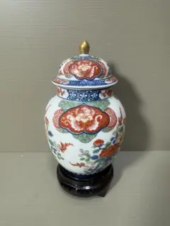 2179  有田焼　古伊萬里　沈香壷　花台付き