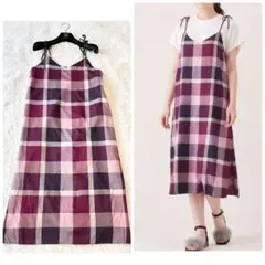 美品✨ ブルーレーベルクレストブリッジ サイドチェック切替キャミワンピース S 美品✨ ブルーレーベルクレストブリッジ サイドチェック切替キャミ