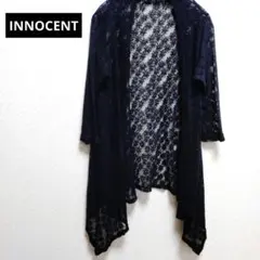 ​INNOCENT イノセント ロングカーディガン 黒 ブラック レース