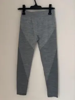 GU グレー ストライプ柄　スパッツ ゴムウエスト 約60cm Mサイズ