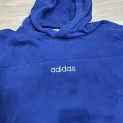 アディダス パーカー 90s 00s 刺繍ロゴ ネイビー