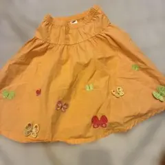 Gymboree 蝶々刺繍 スカート オレンジ