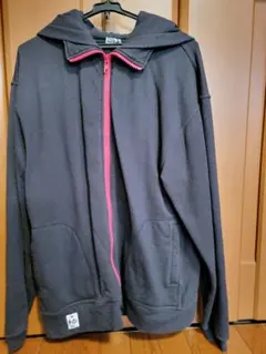 【送料無料】CHUMS XL フルジップパーカー 黒/ピンク　チャムス