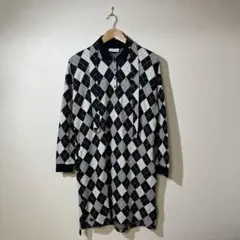 LACOSTE ラコステ アーガイルジャカードニットポロシャツワンピース