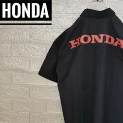 ホンダHONDAジーユーGUコラボ　ビッグロゴ古着半袖ワークシャツ黒のサムネイル