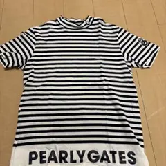 PEARLY GATES ストライプ モックネックシャツ