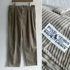 美品 Ralph Lauren ツータック コーデュロイパンツ ベージュ