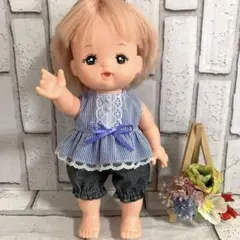 メルちゃんサイズハンドメイド服　フリルブラウスとかぼちゃパンツのセット