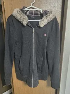 バーバリー　BLACK LABEL フード付きジップアップセーター3 L