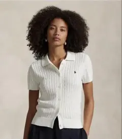 【完売品✨】ラルフローレン ケーブル コットン ショートスリーブ カーディガン