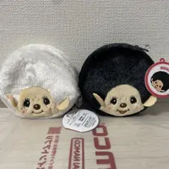 モンチッチ フェイスポーチ ホワイト＆ブラック 2点セット タグ付き
