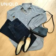 【UNIQLO】オフィスカジュアル　おでかけに　ジーパン/長袖シャツ ２点セット