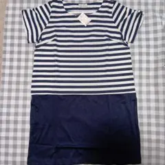 新品未使用　アースミュージック　ネイビー　ボーダー　半袖 　ワンピース 　Ｍ