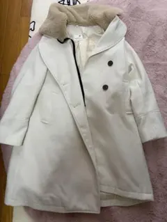 EARTH アース コート 白 ホワイト ファー付き 長め ロングコート