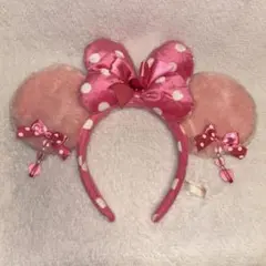 ミニー カチューシャ ピンク リボン ピアス付き パーク購入