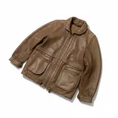 Y2K　ラムレザー ボア付きジャケット ブラウン レディース