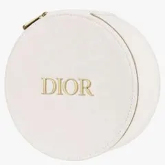 Dior ディオール ノベルティ ラウンド バニティポーチ ホワイト ミラー付き