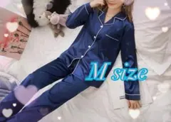 レディース サテン パジャマ ルームウェア 部屋着 M 長袖 セットアップ 新品