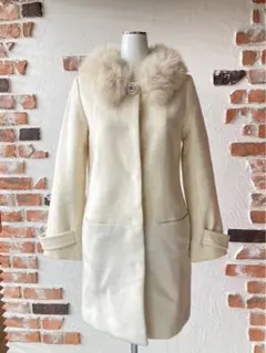 SALE プロポーション　ボディードレッシング　フォックスファー付きコート