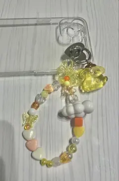 ビーズストラップ　ハンドメイド　スマホストラップ　携帯