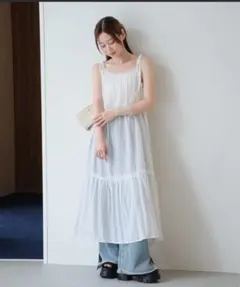 高橋愛さん着用アイテム》AIRデニムレースキャミチュニック ケミカル