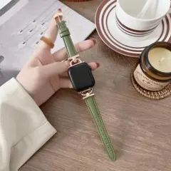 新品✨AppleWatch バンド 38/40/41mmグリーン＋ピンクゴールド