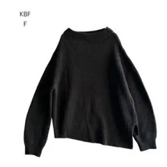 KBF ニット セーター オーバーサイズ 体型カバー アシンメトリー 1184