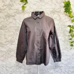 【f11】【ケルム】ダークグレー 長袖シャツ 胸ポケット付き　【M】