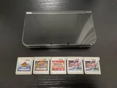 Newニンテンドー3DS LL メタリックブラック 本体　5個カセット付き