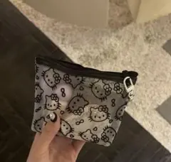 ハローキティ メッシュポーチ メイクポーチ ホワイト海外 新品 未使用