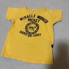 デニムダンガリー　ミッキー Tシャツ イエロー Sサイズ　110