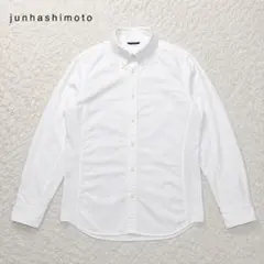 【美品】ジュンハシモト 長袖シャツ ボタンダウン 切替 白 メンズ Mサイズのサムネイル