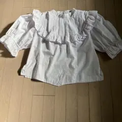 フラダンス フリル付きホワイトブラウス 2XLサイズ
