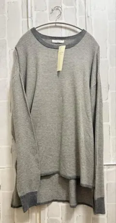 ◎新品◎サマンサモスモスブルー　細ボーダーニットプルオーバー　グレー