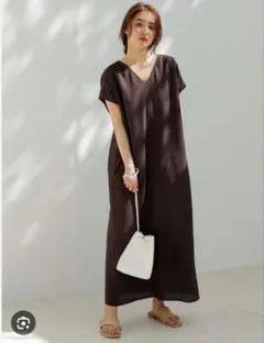 FRAY I.D バックギャザー Vネック ワンピース