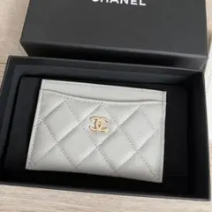 CHANEL シャネル 薄型カードケース カーフスキン グレー新品未使用 