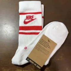 NIKE ロゴ　クルーソックス ホワイト/レッド