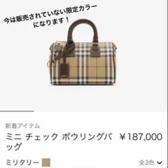 BURBERRY ミニ チェック ボウリングバッグ ハンドバッグ