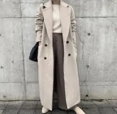 BLATE 上質フェイクウールダブルロングコート