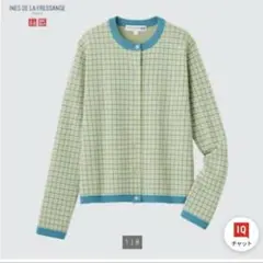 新品タグ付　UNIQLO イネス ジャカードクルーネックカーディガン L