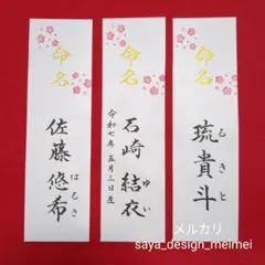 オーダー命名札”梅“　楷書　*.願いを彩る命名書*.　【U-1】のサムネイル