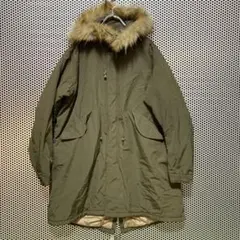 バックナンバー　モッズコート　カーキ　M ファーフード