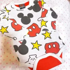 baby doll ミッキー総柄ロンパ