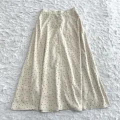コルザ COLZA フレアロングスカート M ドット柄 ライトベージュのサムネイル