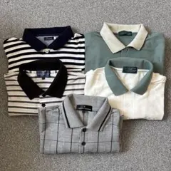 シニア紳士服　長袖まとめ売り　5点　半袖ポロシャツ／長袖ポロシャツL・LL