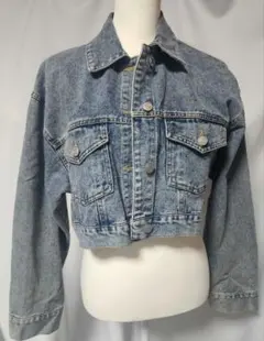 ライトブルー クロップドデニムジャケット