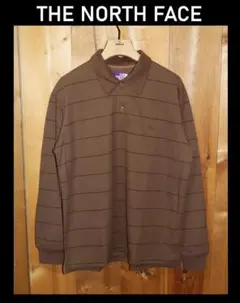 新品 ノースフェイス PL フィールド ストライプド 長袖ポロシャツ (L) Ⓗ