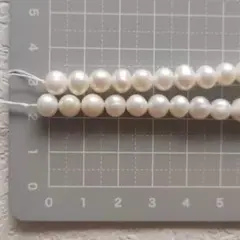 P568-14 天然淡水パール ホワイト系 約6-7mm ハンドメイド材料