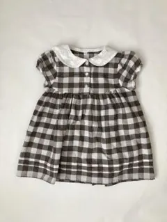 【100サイズ】ギンガムチェック チュニック 半袖シャツ 半袖ブラウス